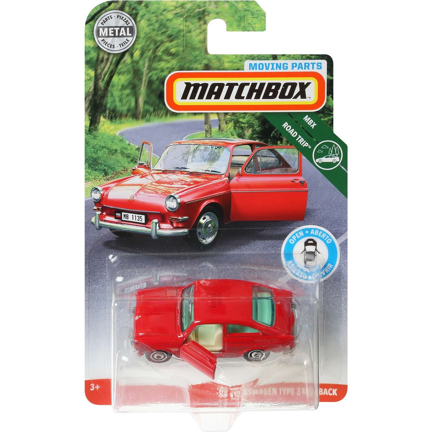 Машинка Matchbox Фольксваген Тип 3 Фастбэк с подвижными элементами FWD29 FWD28 - фото 2