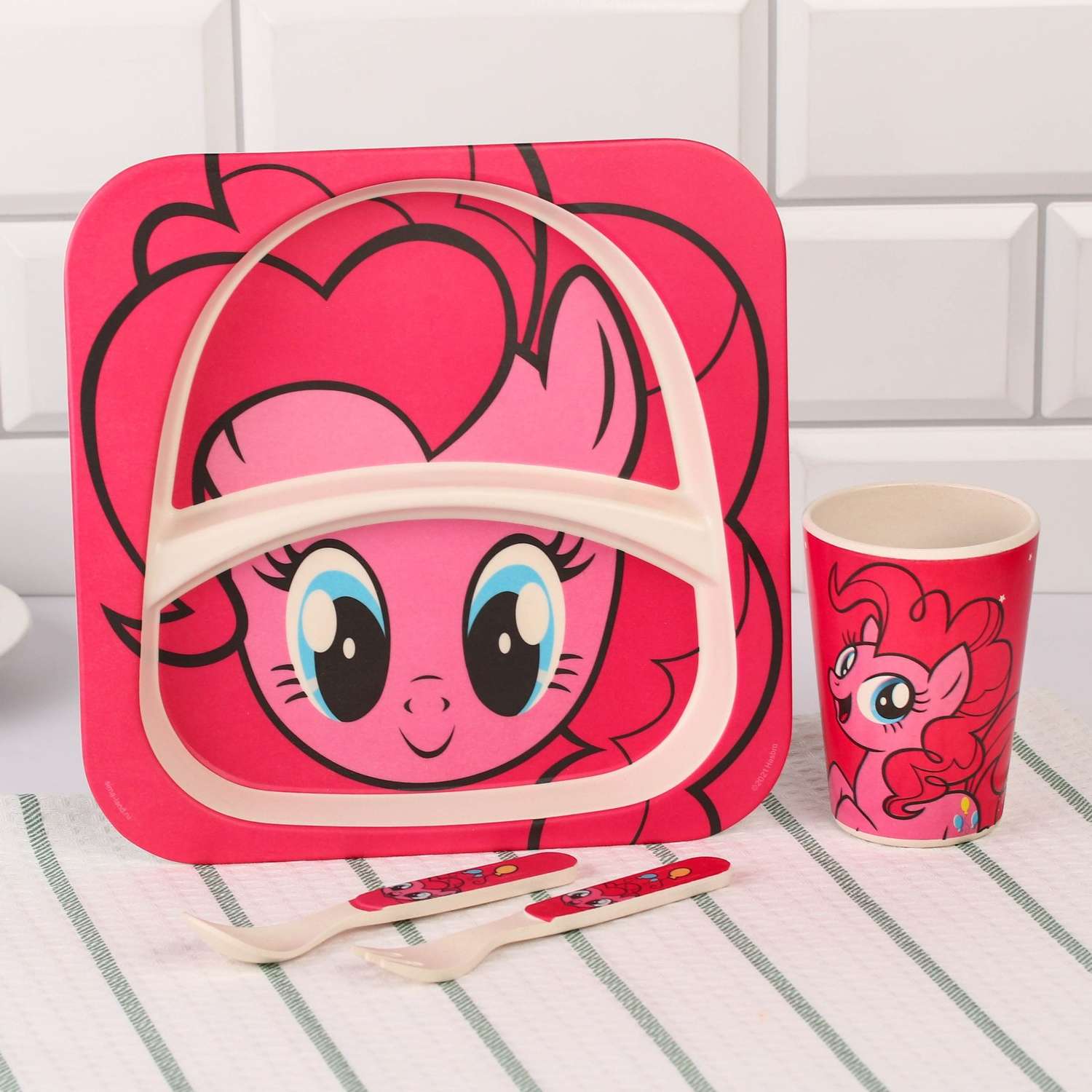 Набор детской посуды Hasbro бамбуковой 4 предмета розовый My Little Pony в пакете - фото 2