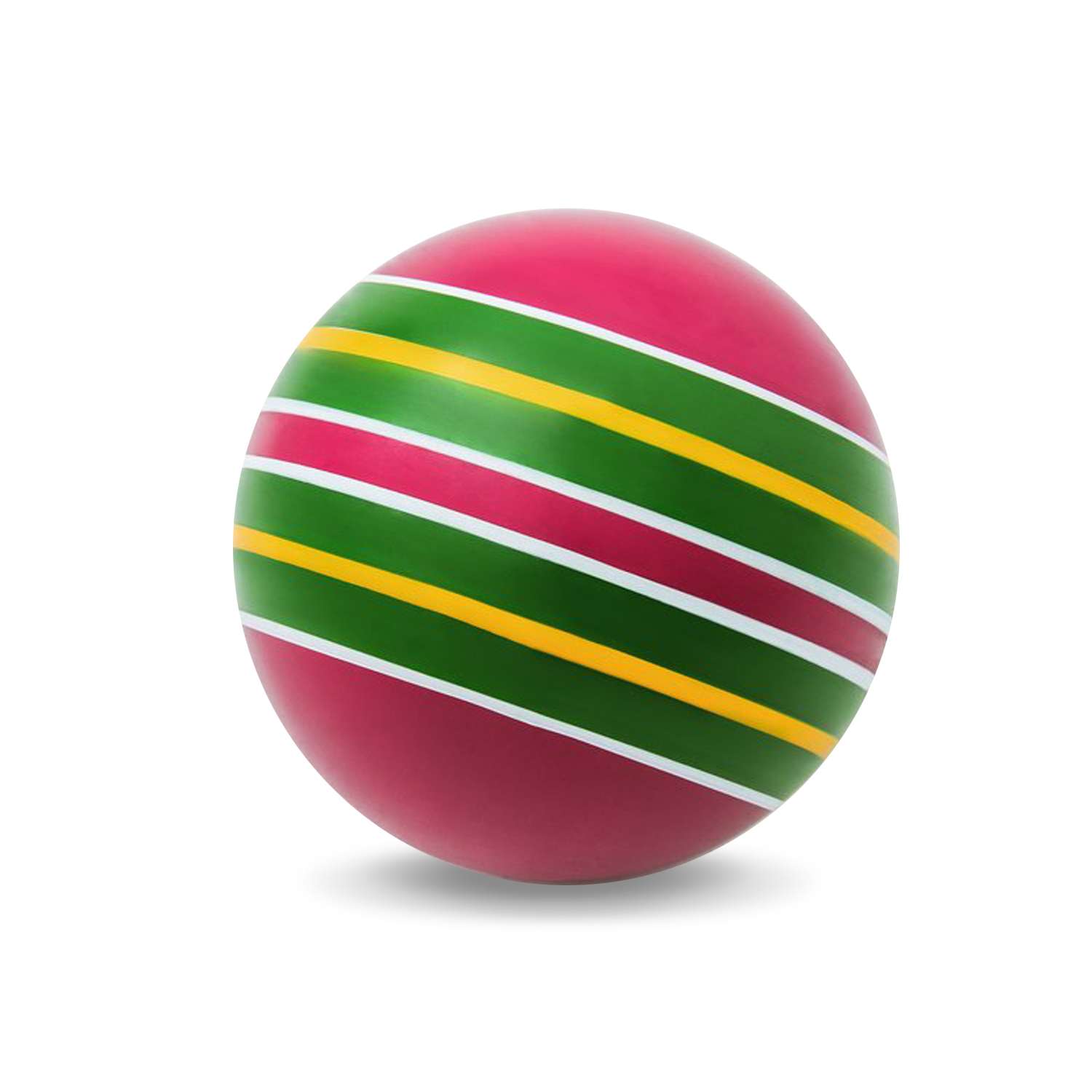 Мяч ЧАПАЕВ диаметр 100 мм Тропинки малиновый фон зеленая полоска - фото 2