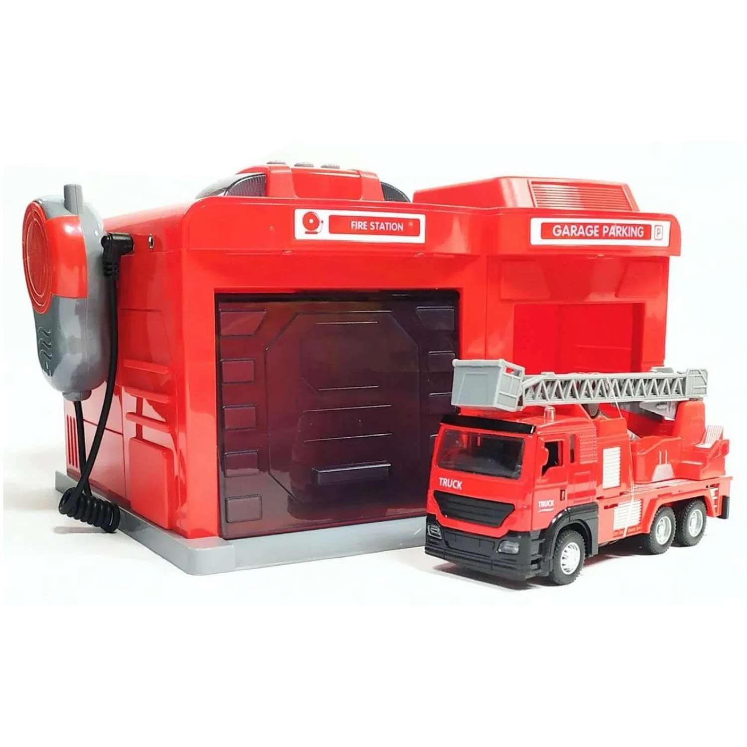 Пожарная станция AUTOGRAND с грузовиками рацией светом и звуком 72111 - фото 2