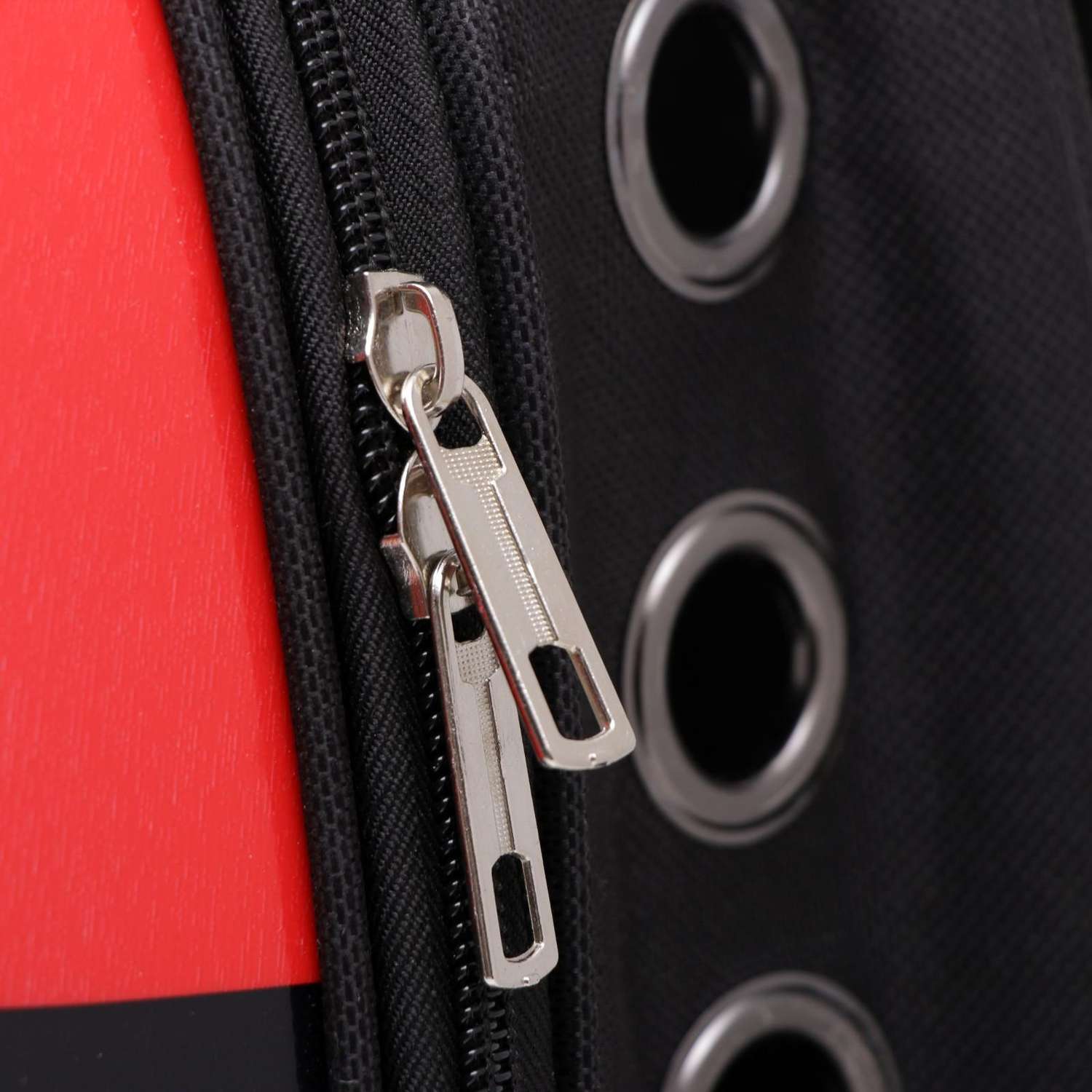 Рюкзак для переноски животных Пижон с окном для обзора 30х24х42 см красно-белый - фото 6