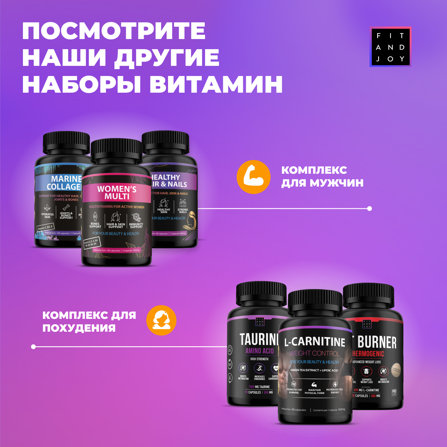 Набор витаминов для Мужчин FIT AND JOY ZMA + L карнитин в капсулах - фото 7