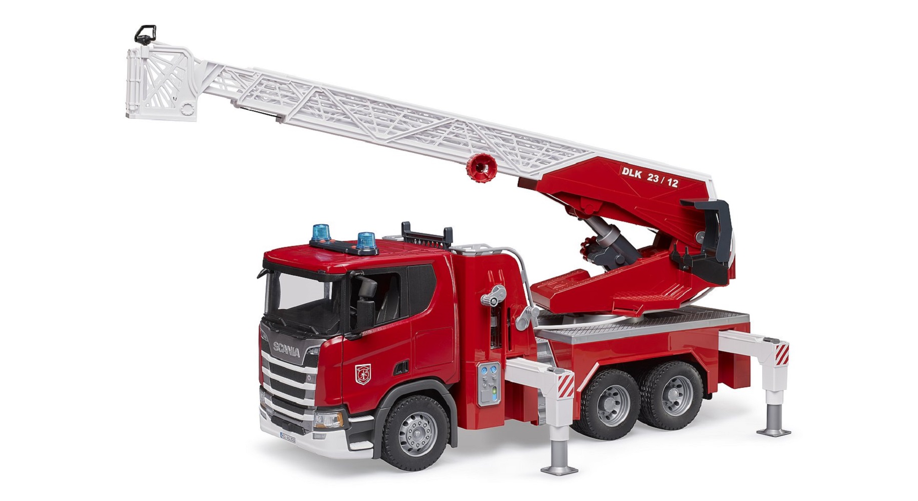 Пожарная машина Bruder Scania 1:16 без механизмов красный 03591 - фото 1