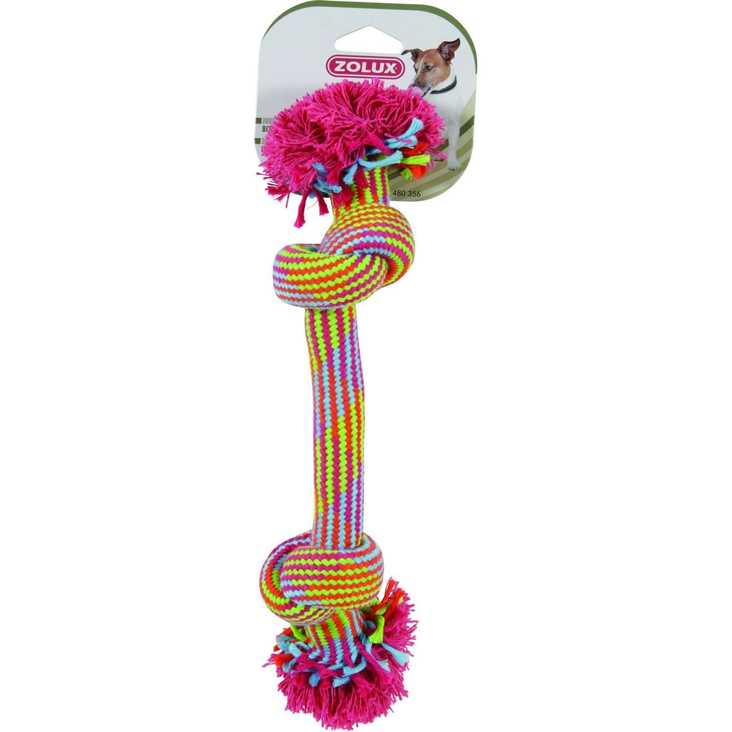 Игрушка для собак Zolux Веревка с 2узлами средняя Мультицвет - фото 1
