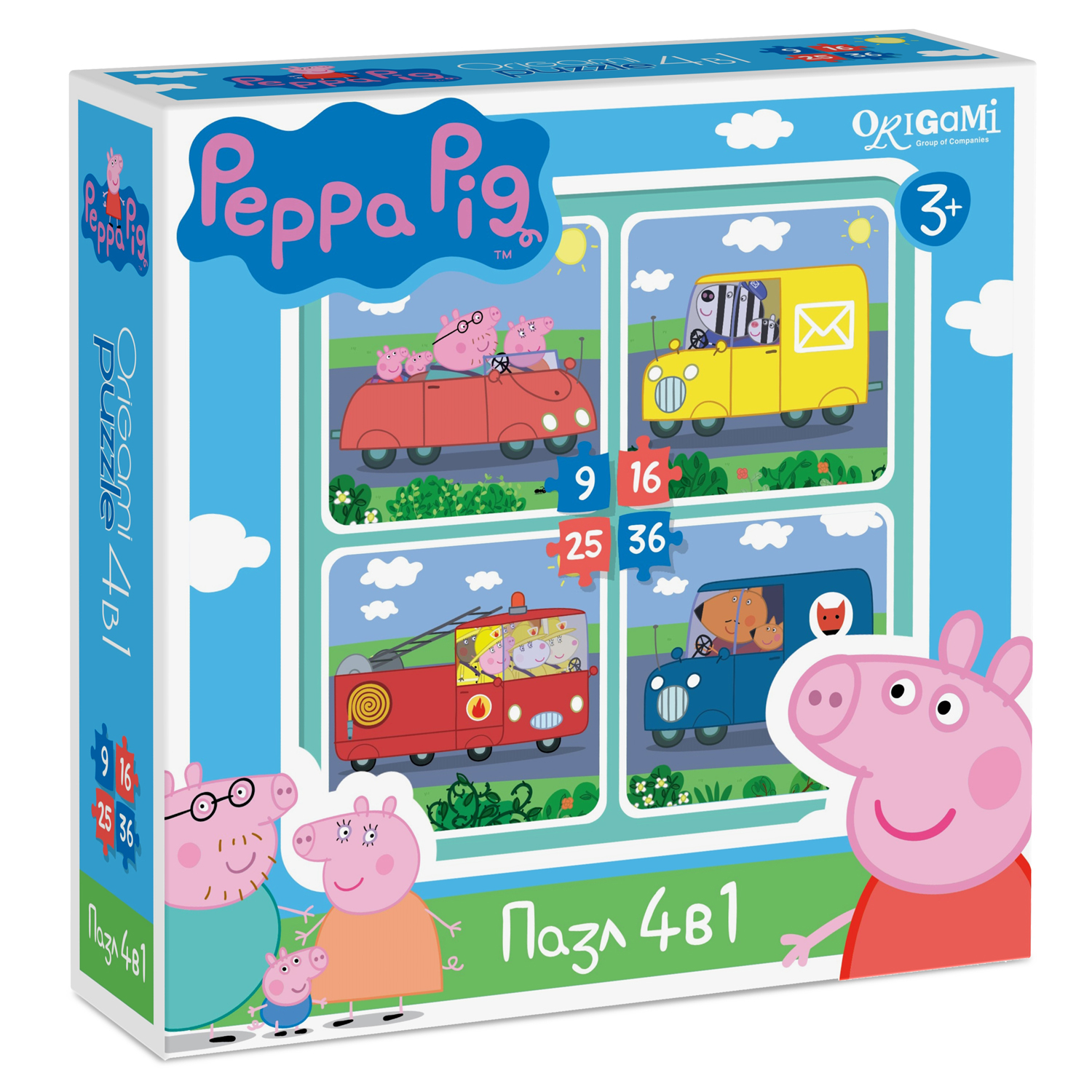 Пазлы ORIGAMI Peppa Pig 9-16-25-36 в ассортименте - фото 2