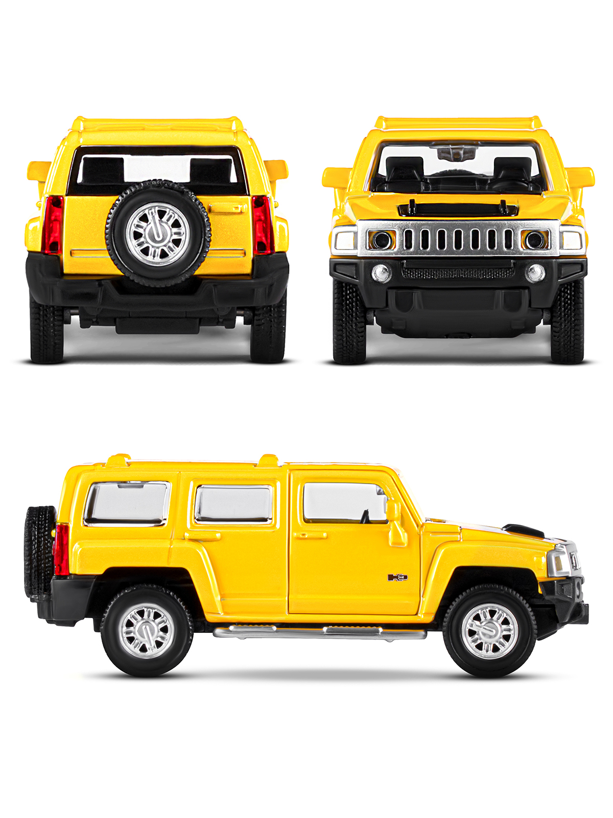 Внедорожник АВТОпанорама Hummer 1:43 инерционный желтый JB1251268 - фото 4