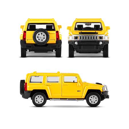 Машинка металлическая АВТОпанорама 1:43 Hummer H3 желтый инерционная