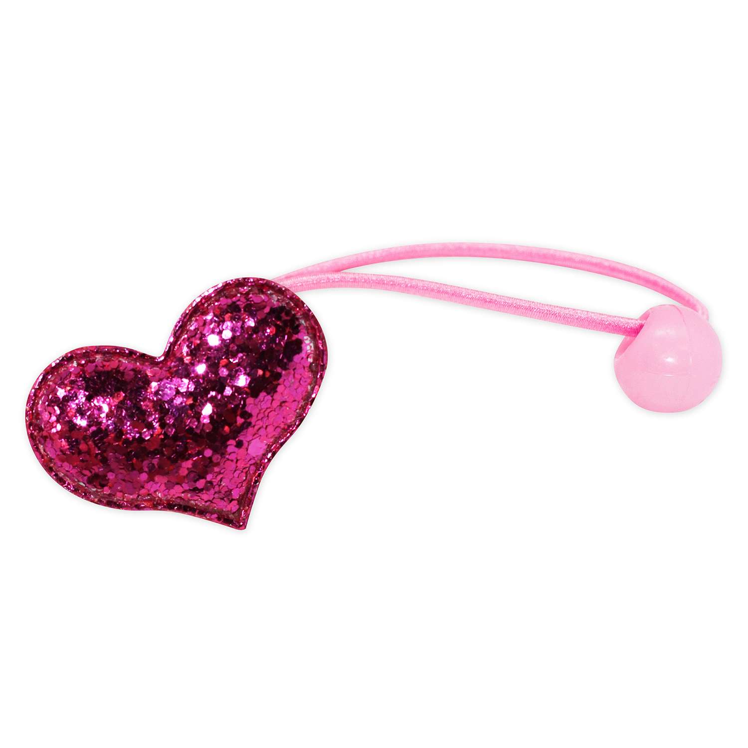 Набор резинок для волос B and H Сердце с блестками Розовое-Золотое 2шт W0008 - фото 2