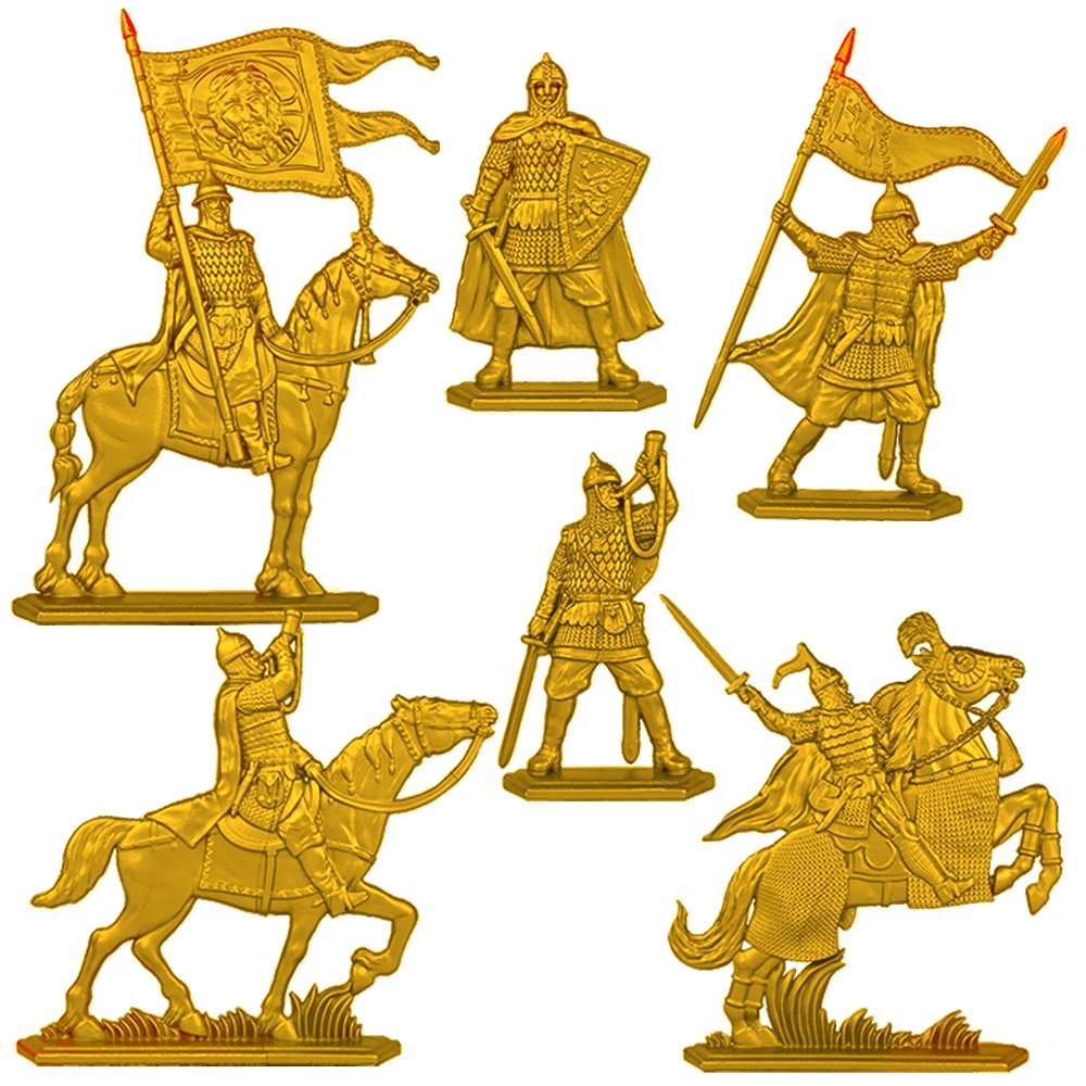 Набор солдатиков Воины и Битвы Ставка Князя цвет золотой - фото 1