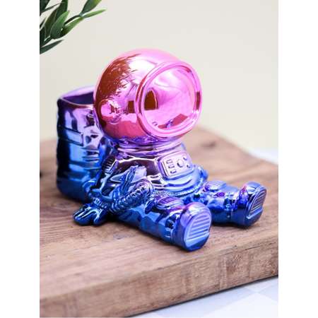 Подставка для канцелярии iLikeGift Astronaut blue metallic