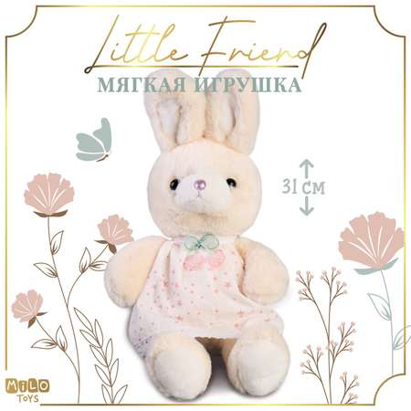 Мягкая игрушка Milo Toys «Little Friend» зайка в белом платье