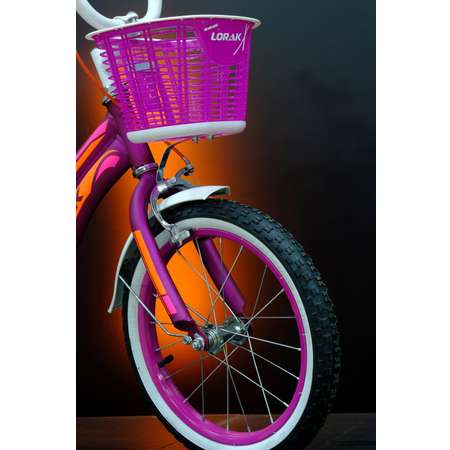 Велосипед детский Lorak Junior 16 girl матовый фиолетовый/оранжевый