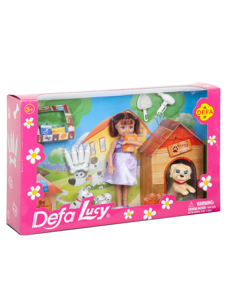 Кукла Defa Lucy Любимый питомец 14 см собака фиолетовый 8281 //фиолетовый - фото 5