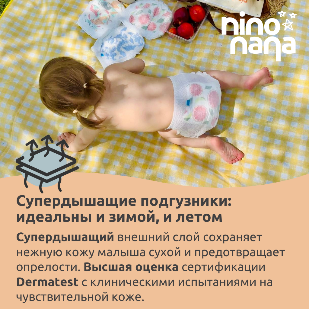 Подгузники-трусики Nino Nana XXL 15-23 кг. 26 шт. Цитрус - фото 8