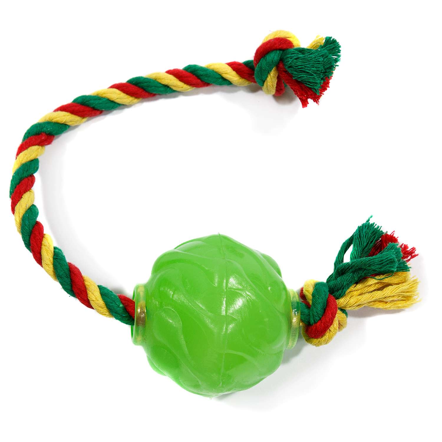 Игрушка для собак Doglike Мяч Космос с канатом Зеленый - фото 3