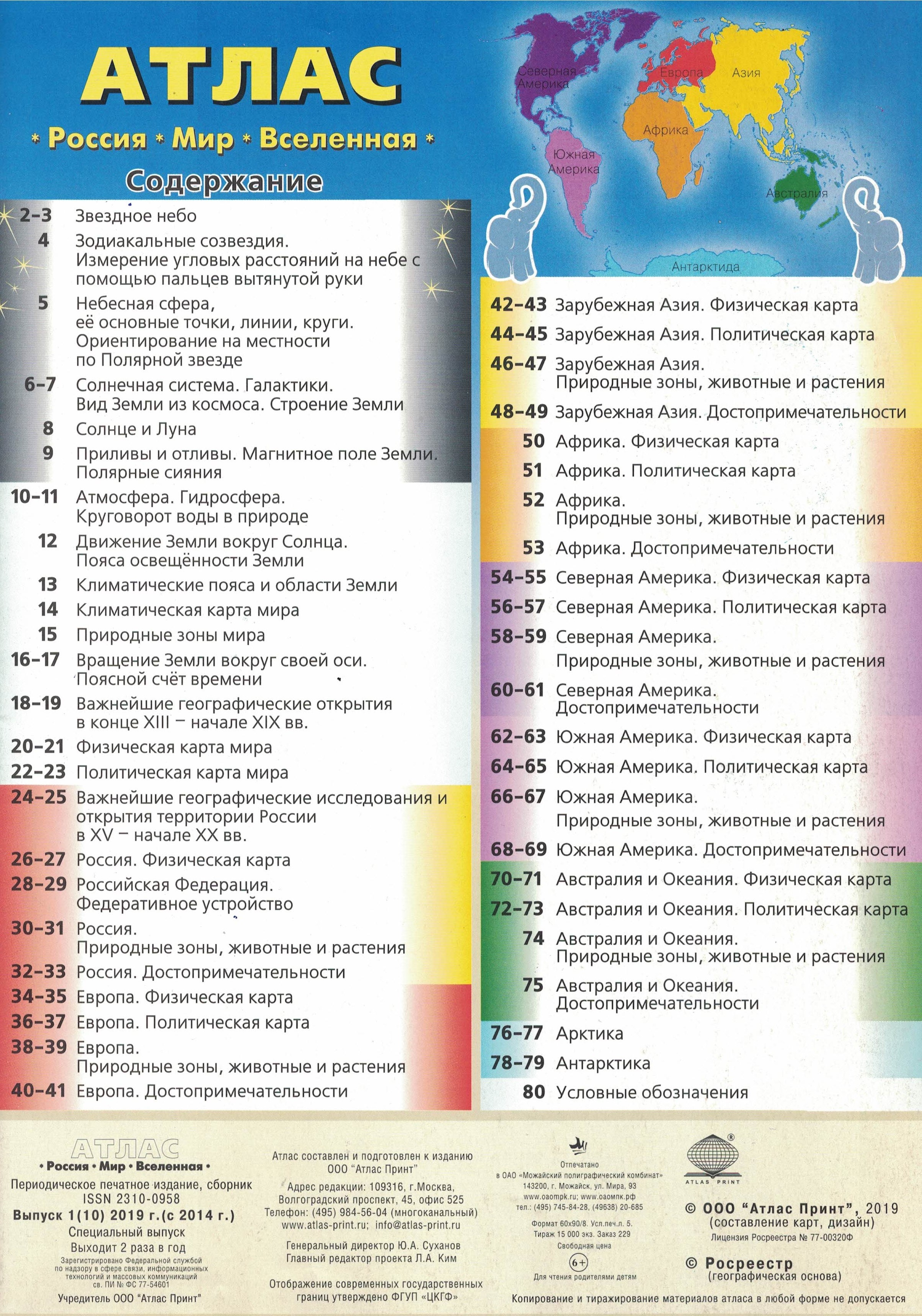 Атлас Атлас Принт Россия Мир Вселенная - фото 4
