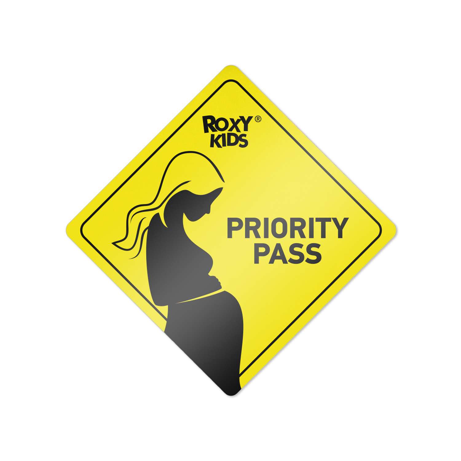 Наклейка для авто виниловая ROXY-KIDS PRIORITY PASS цвет желтый - фото 1