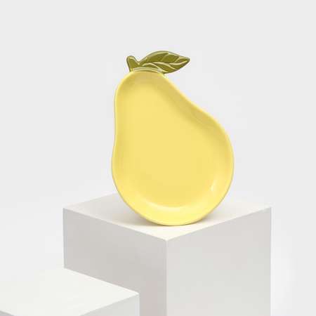 Тарелка Sima-Land керамическая «Груша» желтая 23 см 1 сорт Иран