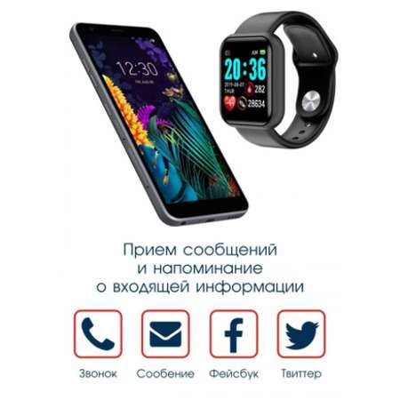 Фитнес-браслет BandRate Smart BRSD2020BB с трекером сна и тонометром