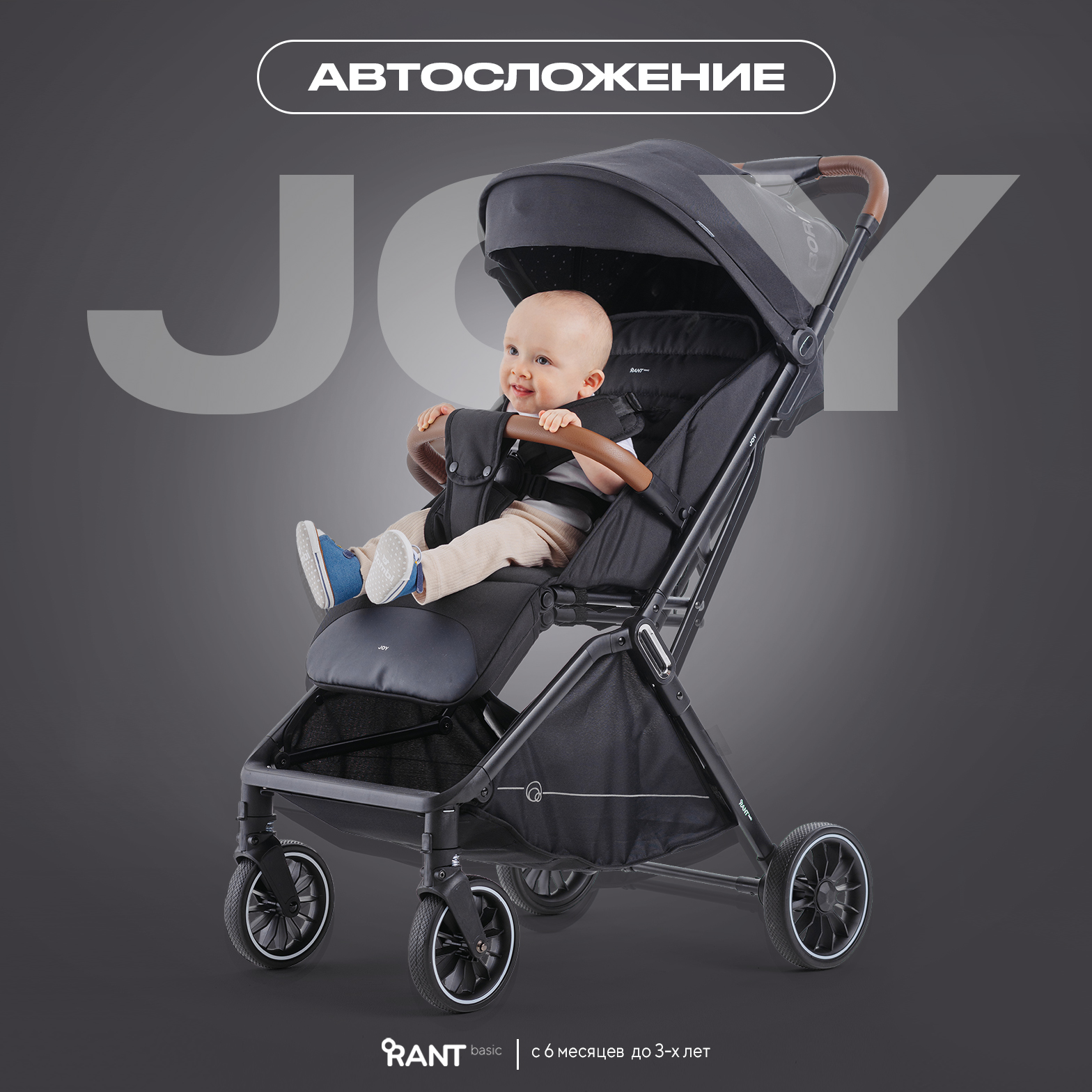 Коляска всесезонная Rant basic Joy RA303 Black - фото 1