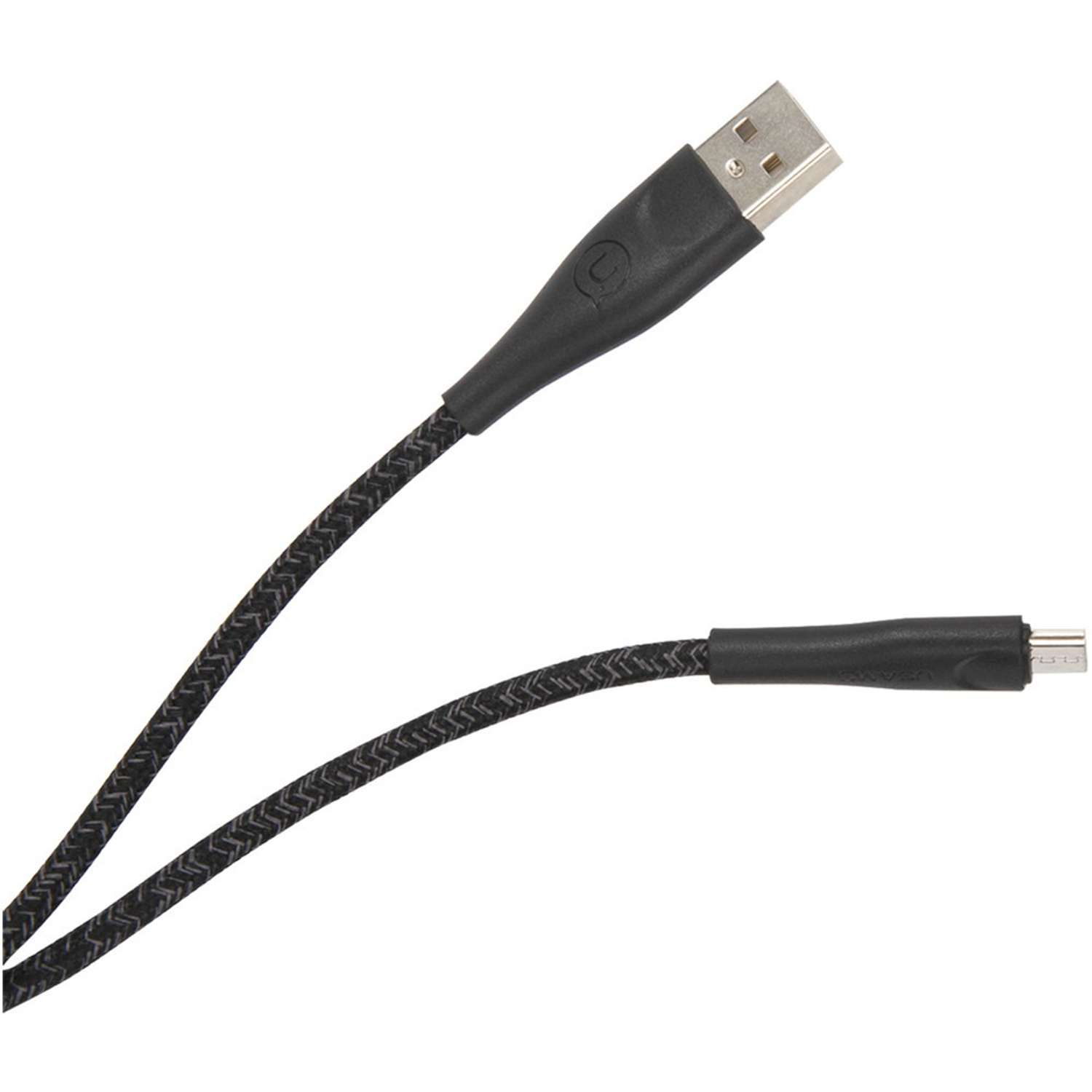 Дата-кабель USAMS SJ393 USB – micro USB (1 м) нейлоновая оплетка черный - фото 1