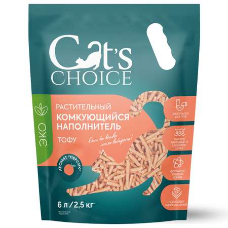 Наполнитель Cats Choice 6 л комкующийся, растительный