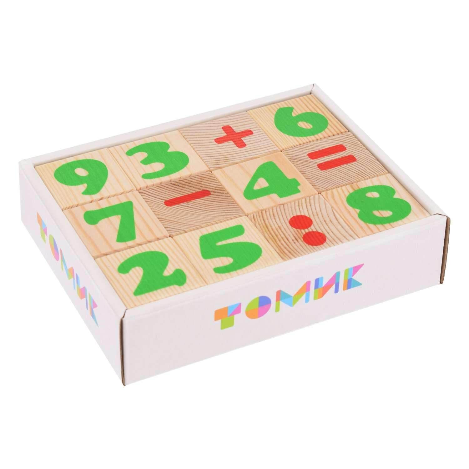 Кубики Томик деревянный Цифры 12 штук - фото 1