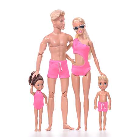 Комплект купальников для Barbie Ken VIANA розовый и белый