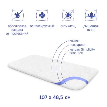 Наматрасник Simplicity Bliss Box 107*48.5 Белый