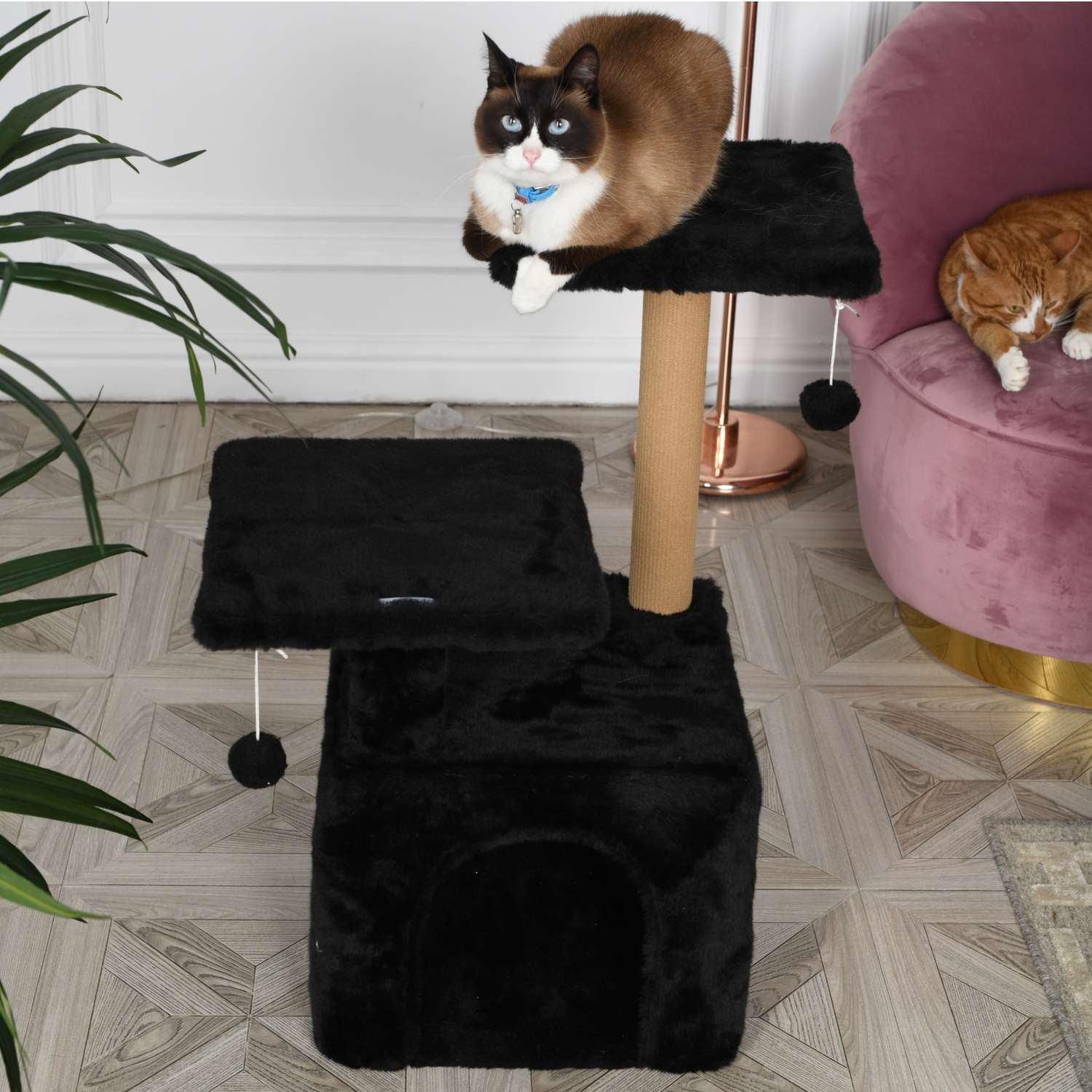 Когтеточка для кошек домик БРИСИ Черный - фото 2