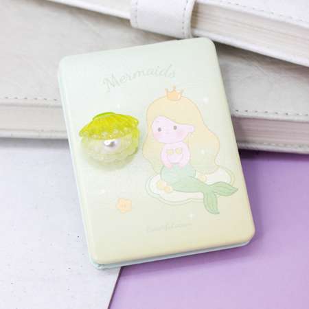 Зеркало карманное iLikeGift Mermaids green с увеличением