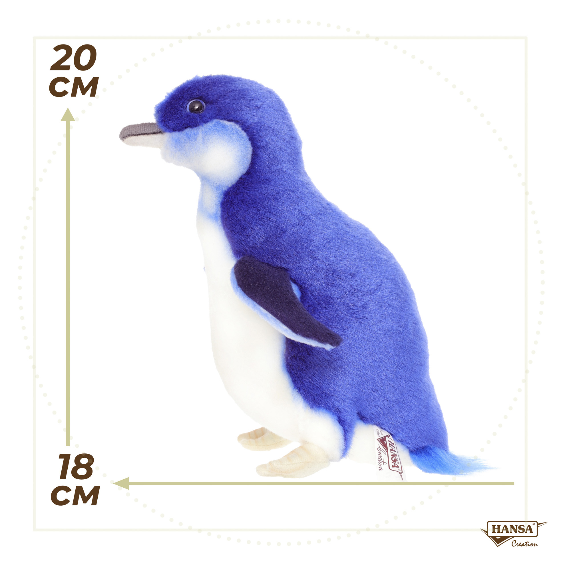 Реалистичная игрушка HANSA Пингвин малый голубой 20 см - фото 3