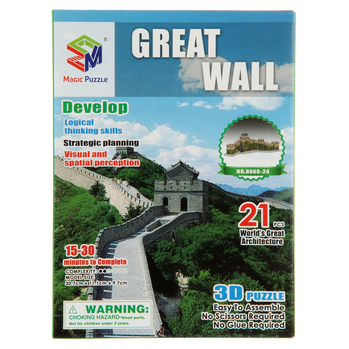 3D пазл Veld Co Мировая архитектура Великая Стена 21 деталь - фото 1