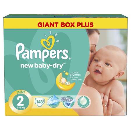 Подгузники Pampers New Baby-Dry Малая Мега 3-6кг 148шт