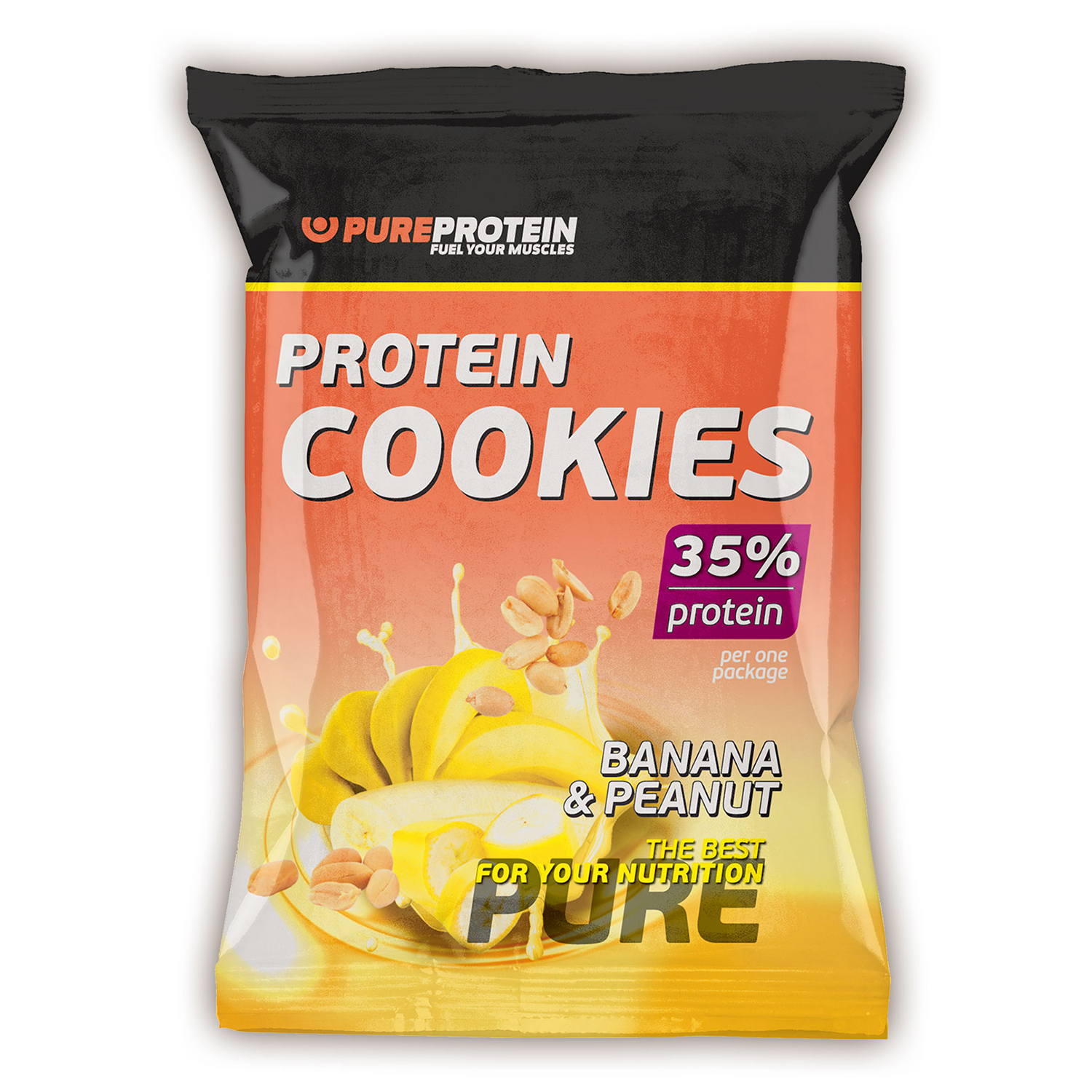 Печенье PUREPROTEIN с высоким содержанием белка банан-арахис 12*80г - фото 2