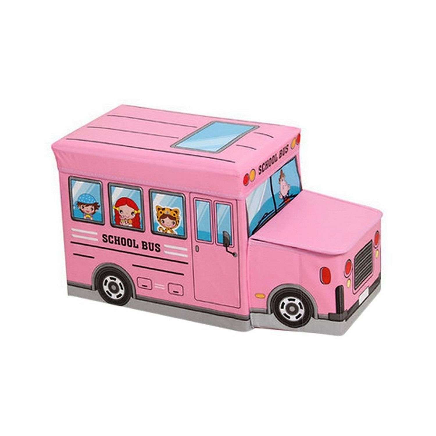 Короб для игрушек Uniglodis Автобус розовый - фото 1