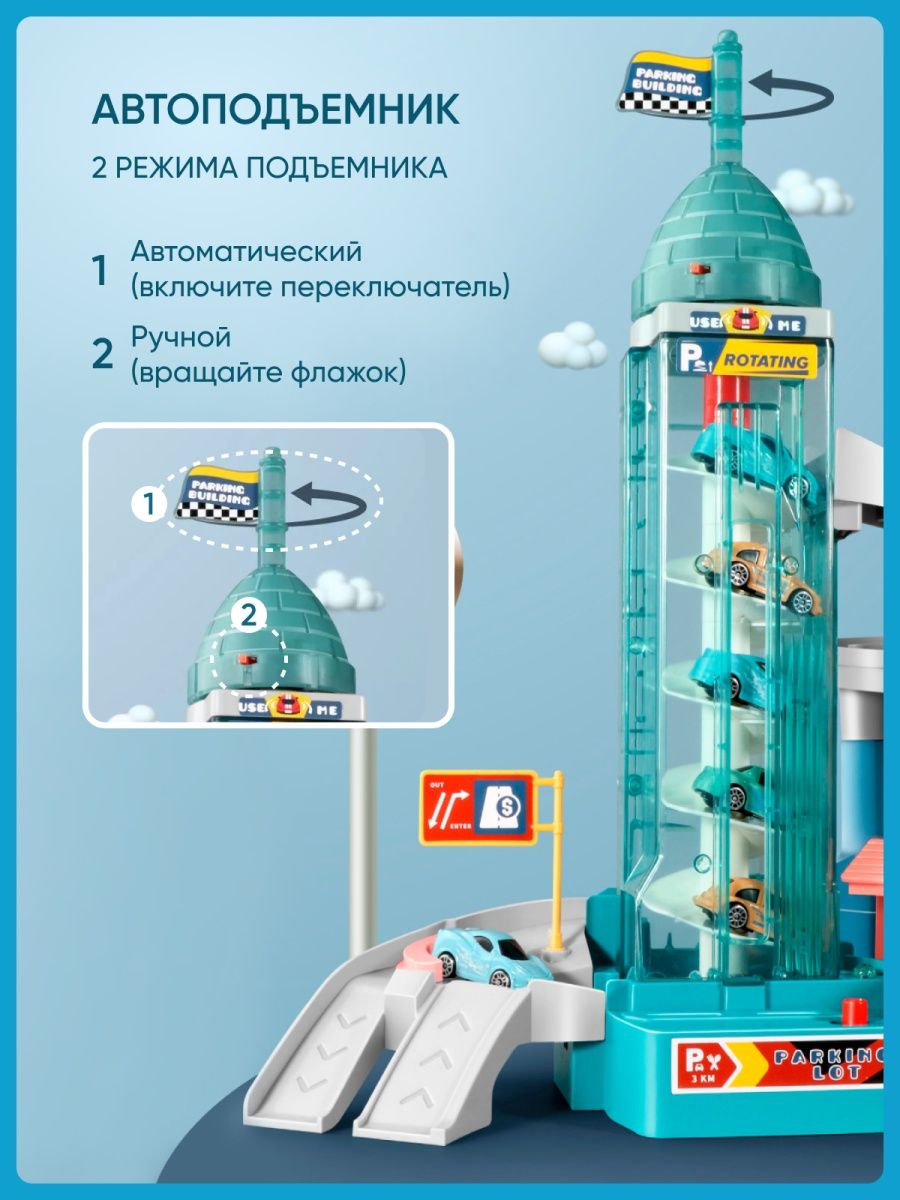 Автотрек парковка TrendToys с машинками купить по цене 3499 ₽ в  интернет-магазине Детский мир