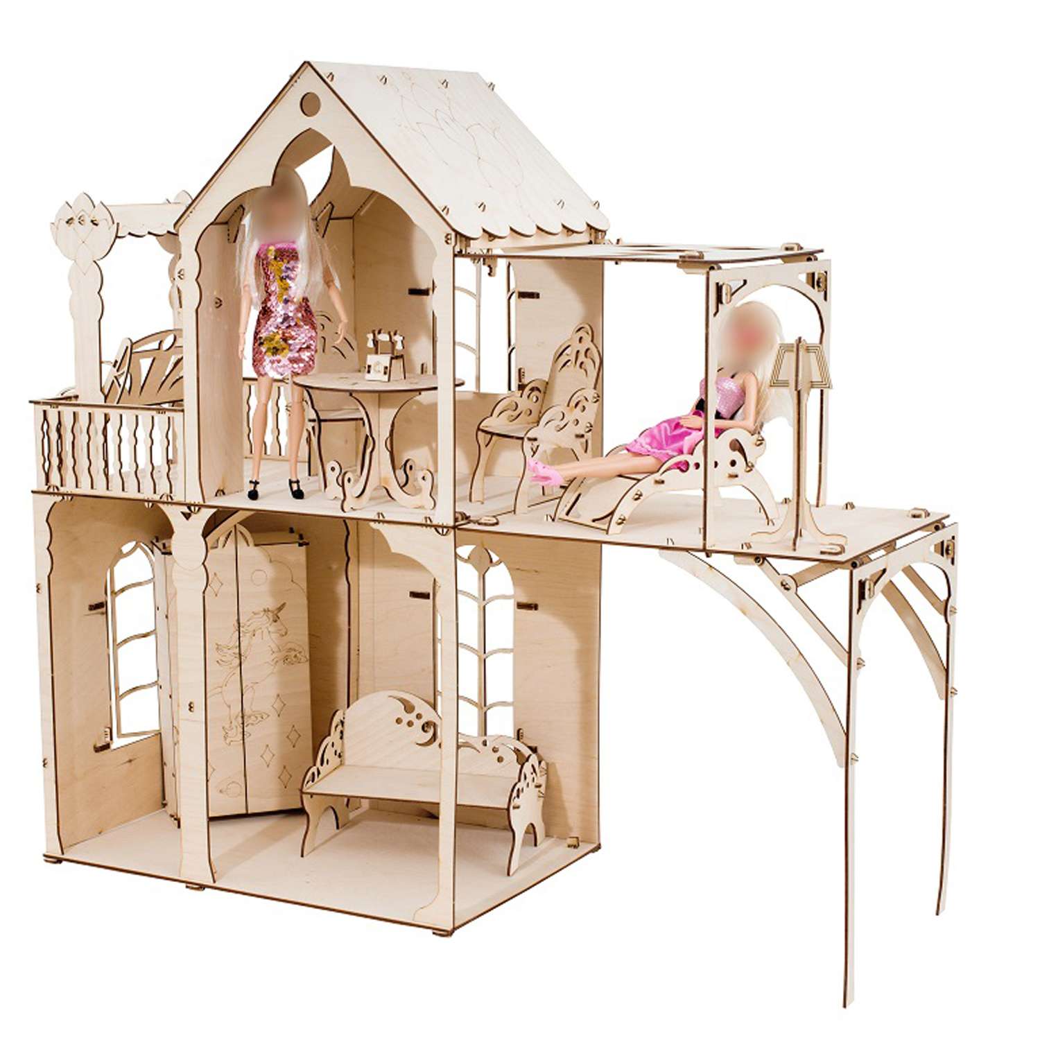 Сборная модель Чудо-Дерево Дом с мебелью для больших кукол - фото 2