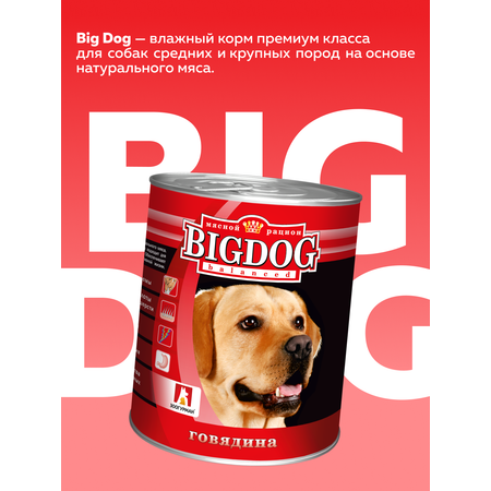 Корм влажный Зоогурман Big Dog Говядина отборная, 850 г х 6 шт.