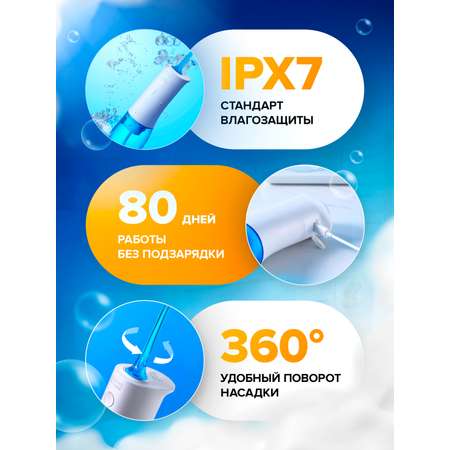 Ирригатор для полости рта Soocas Soocas W3 PRO Global. Портативный . 4 насадки. Кейс для насадок в комплекте. 7 режимов