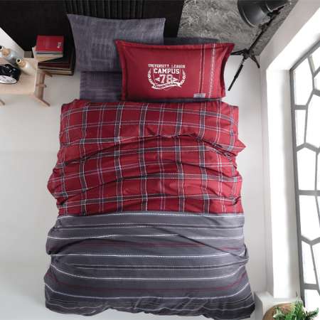Комплект постельного белья ATLASPLUS 1.5 спальный для подростка ранфорс хлопок наволочка 50х70 см