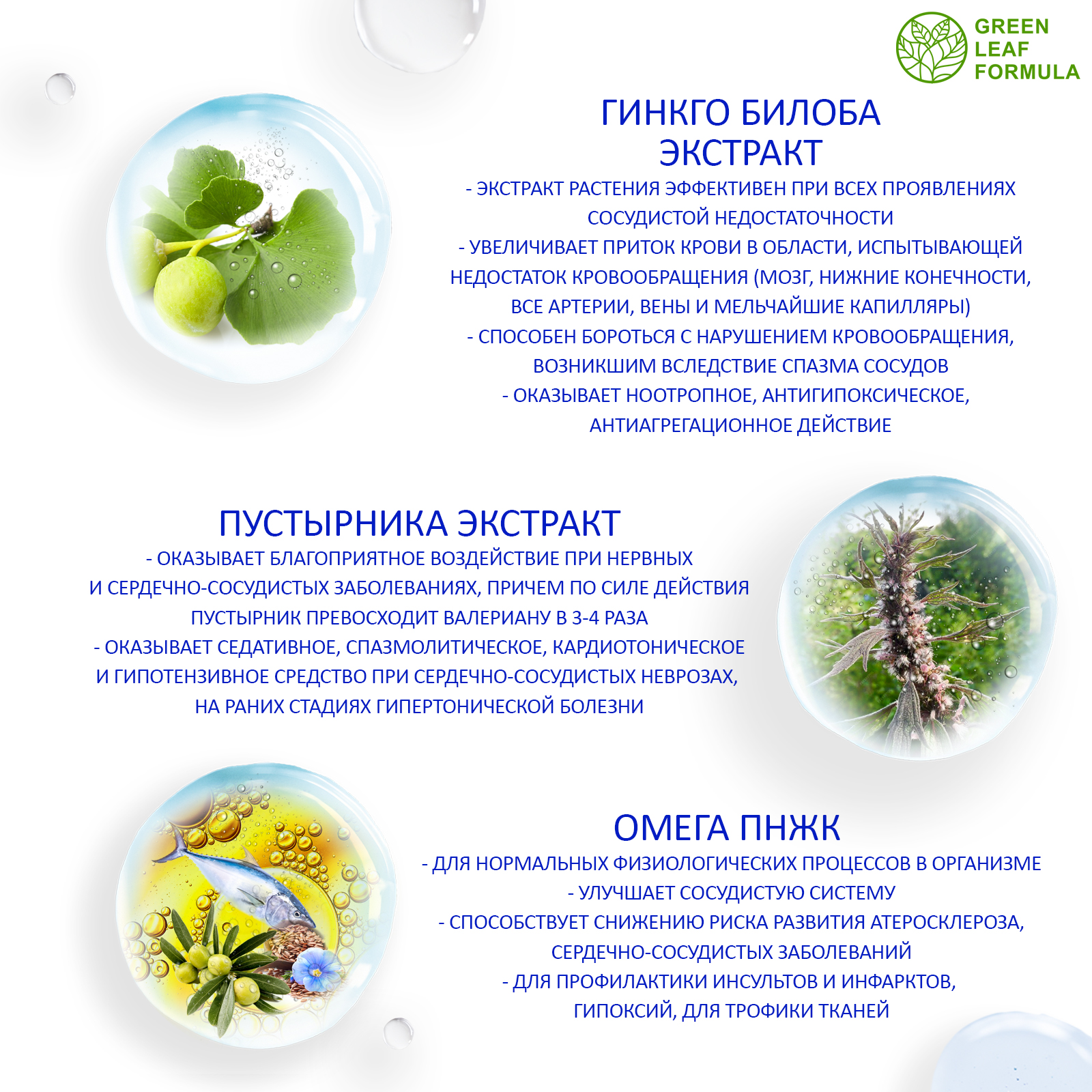 Набор Green Leaf Formula Витамины для мозга и нервной системы и Витамины для сердца и сосудов 90 капсул - фото 14