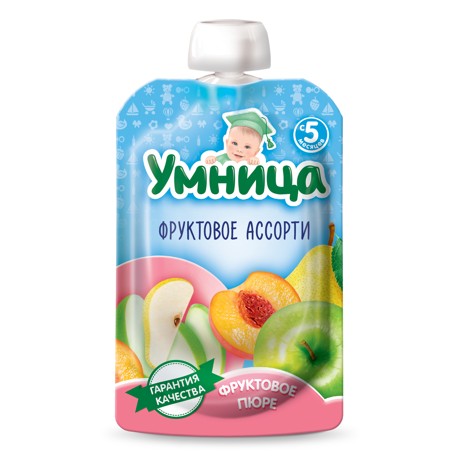 Пюре Умница фруктовое ассорти 100г с 5 месяцев - фото 1