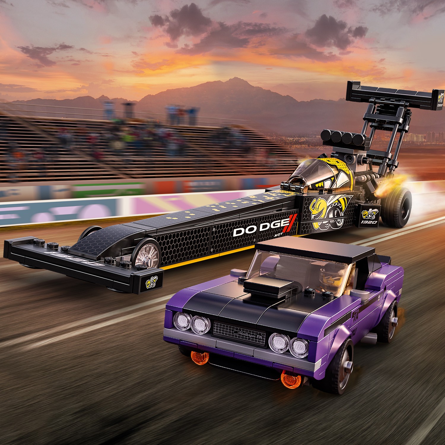 Конструктор LEGO Speed Champions Mopar Dodge//SRT Top Fuel Dragster and 1970 Dodge Challenger T/A 76904 - фото 9