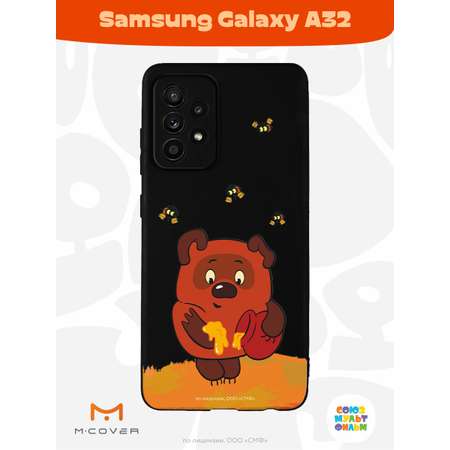 Силиконовый чехол Mcover для смартфона Samsung A32 Союзмультфильм Медвежонок и мед