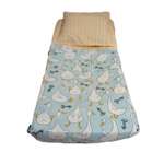 Комплект постельного белья Мой Текстиль 1.5-спальный Гуси голубые