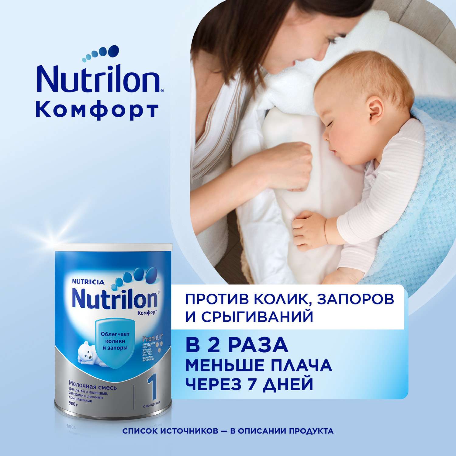 Смесь молочная Nutrilon Комфорт 1 900г с 0 месяцев купить по цене 81.89  руб. в интернет-магазине Детмир