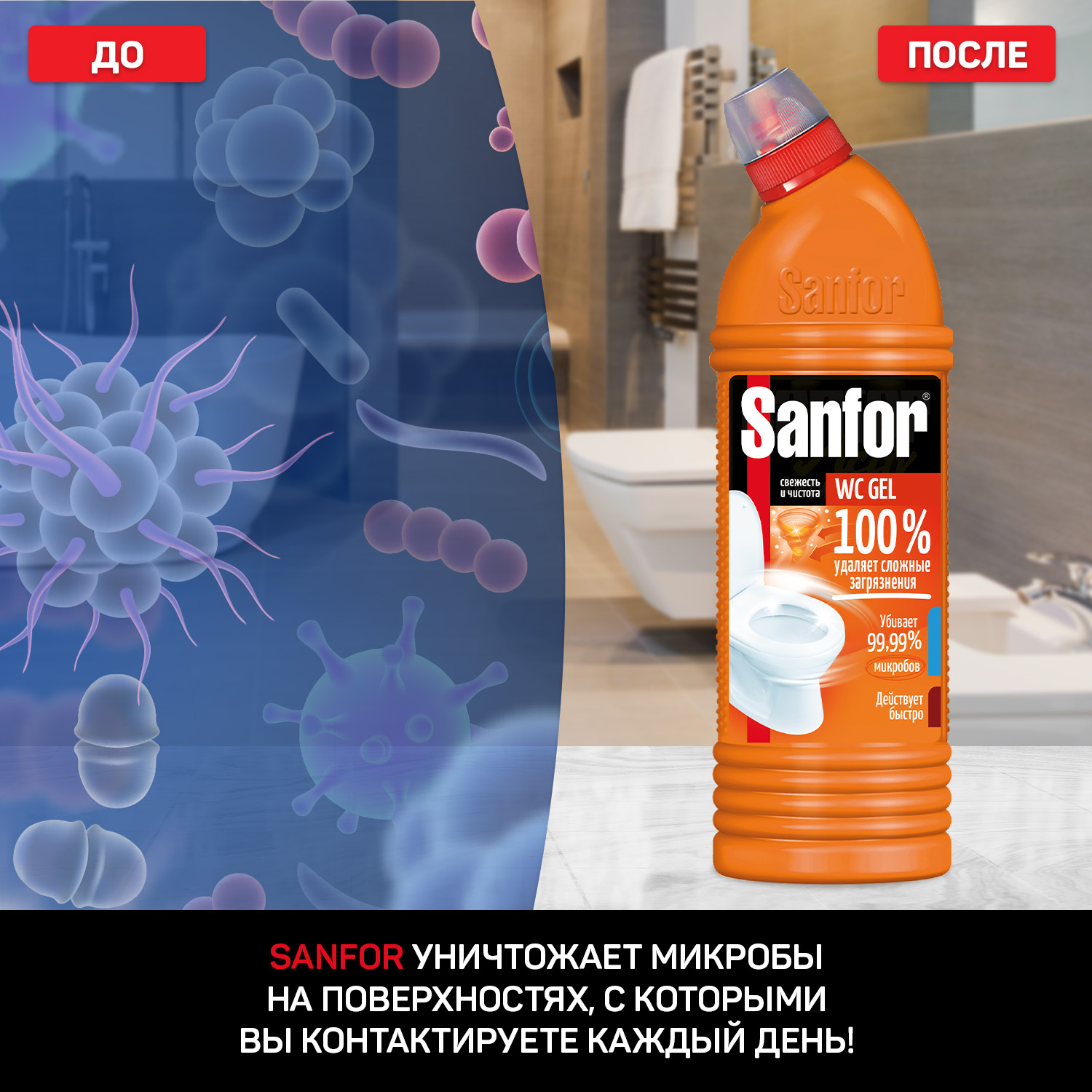 Набор бытовой химии Sanfor для уборки дома 6 штук - фото 20