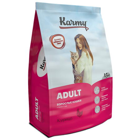 Корм для кошек Karmy 1.5кг Adult курица