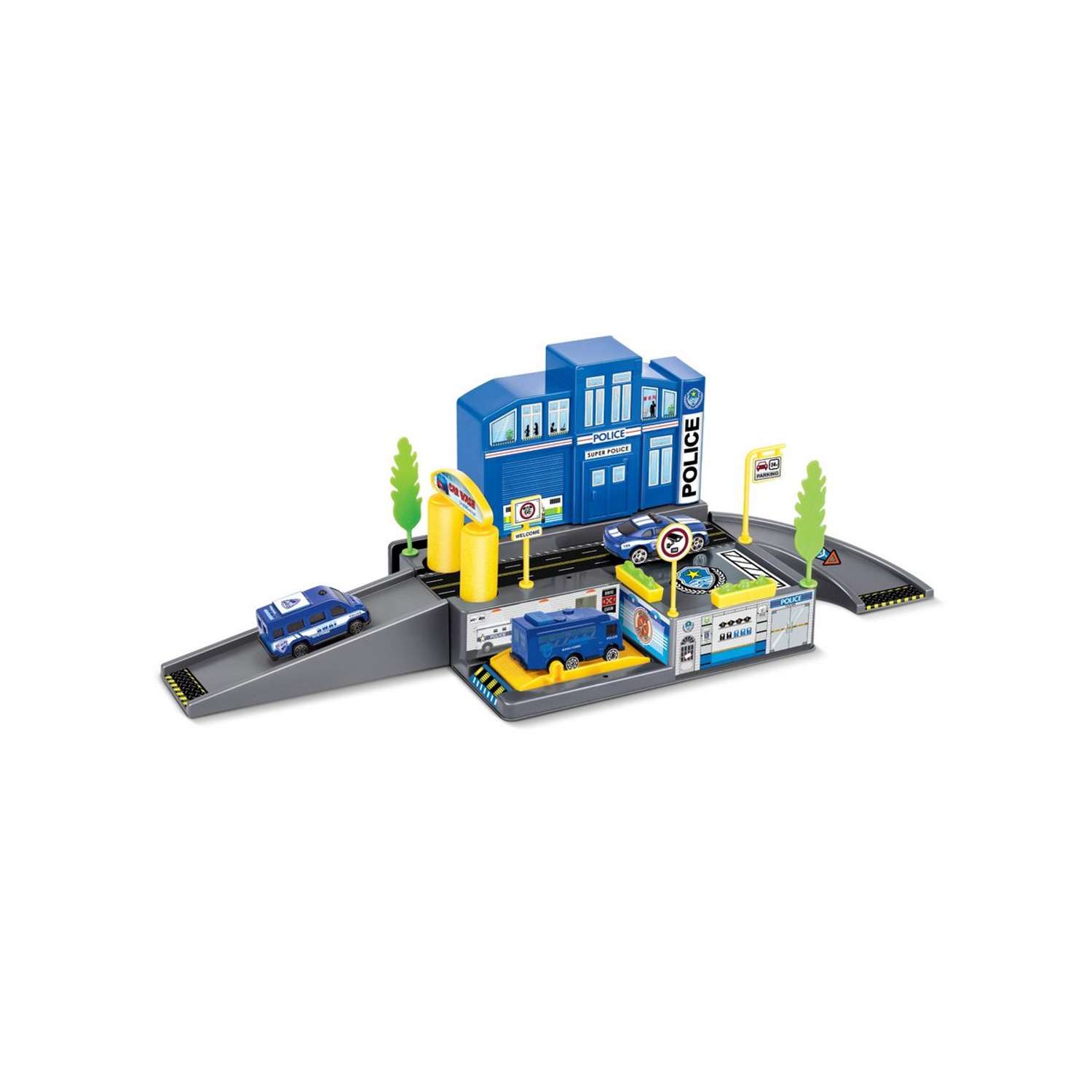 Игровой набор Handers Трейлер-мегапарковка: машина строителей 42 см 8 машинок HAC1610-105 //желтый - фото 1